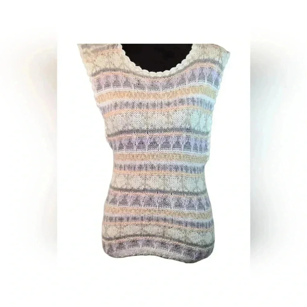IRENE VATIGATI VINTAGE SWEATER VEST SOFT MIXED WOOL NO SIZE MEASUREMENTS BELOW